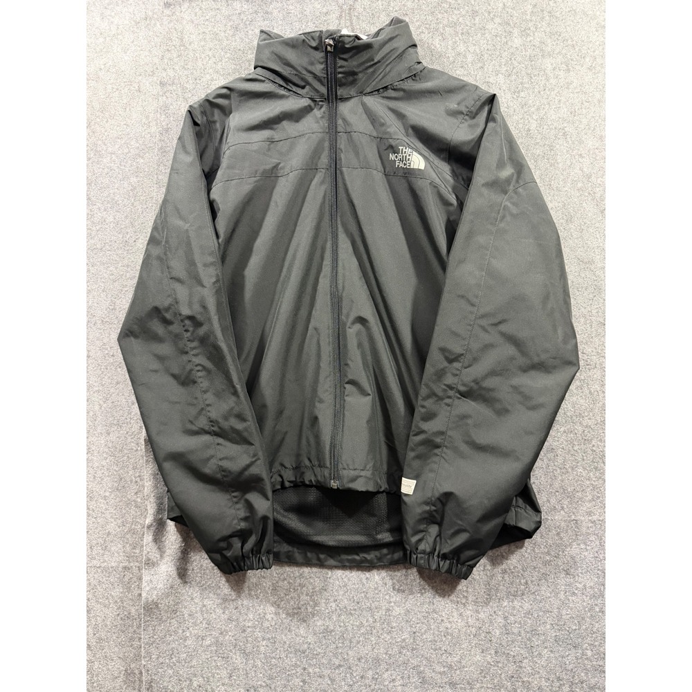 The North Face Womens M Black Windbreaker Jacket Mesh Lined Hooded Full Zip